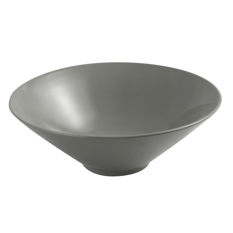 Lavabo da appoggio slim 40,5 cm grigio cemento in ceramica | Paras