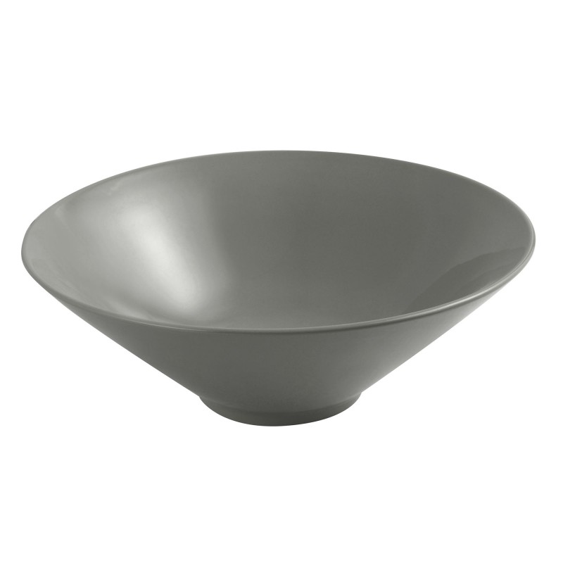 Lavabo da appoggio slim 40,5 cm grigio cemento in ceramica Paras