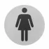 Targhetta wc donne in alluminio spazzolato fissaggio con biadesivo 