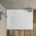 Piatto doccia 70x80 cm bianco effetto pietra in resina riducibile Agorà