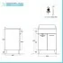 Mobile lavatoio 60x50 cm grigio calce vasca in ceramica e kit di scarico Moon 