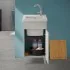 Mobile lavatoio 45x50 cm grigio calce vasca in ceramica e kit di scarico Moon 