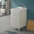 Mobile lavatoio 45x50 cm grigio calce vasca in resina e kit di scarico Moon 