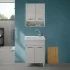 Mobile lavatoio 60x50 cm grigio calce vasca in ceramica e kit di scarico Moon 