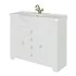 Mobile bagno a terra 85 cm bianco decape con lavabo specchio e lampada Romantica