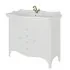 Mobile bagno a terra 115 cm bianco decape con lavabo specchio e lampade Romantica