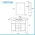 Mobile bagno a terra 105 cm bianco decape con specchio lampada e pensile Romantica