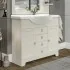 Mobile bagno a terra 105 cm bianco decape con specchio lampada e pensile Romantica