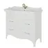 Mobile bagno a terra 115 cm bianco decape con cassetti specchio e lampade Romantica