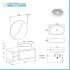 Mobile bagno sospeso 110 cm grigio cemento Master lavabo 42,5 e specchio 80