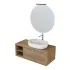 Mobile bagno sospeso 110 cm rovere miele Master lavabo 42,5 e specchio 80