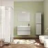 Pensile bagno sospeso rovere grigio H 136 cm ante reversibili soft-close Easy