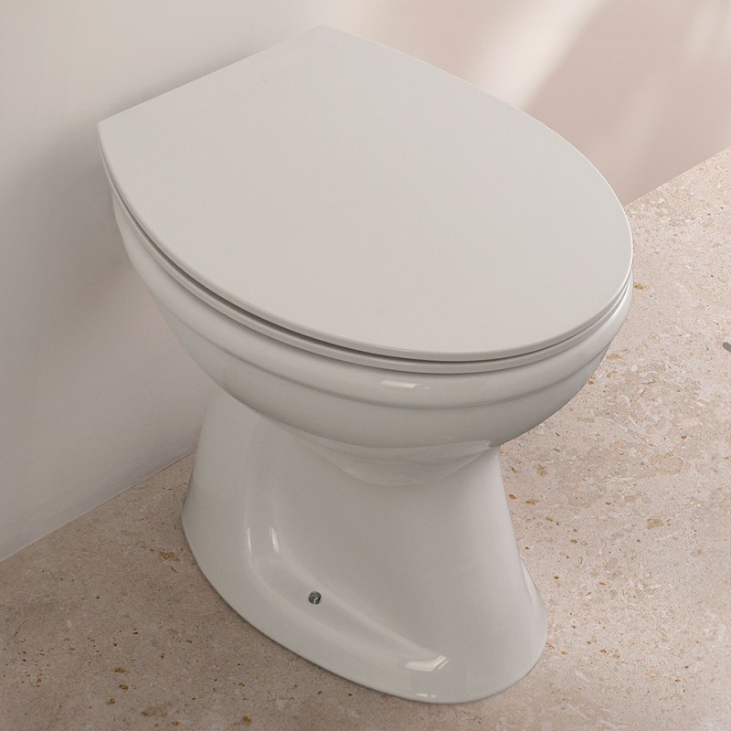 Wc singolo tradizionale in ceramica con scarico a terra linea Zeta