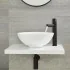 Sifone lavabo a canna tonda nero opaco completo di piletta click clack