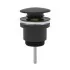 Sifone lavabo a canna quadrata nero opaco completo di piletta click clack