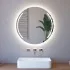 Specchio LED 75 cm con doppia sabbiatura ad arco e illuminazione perimetrale