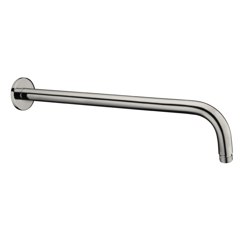 Braccio doccia satinato 35 cm design tondo in acciaio inox 