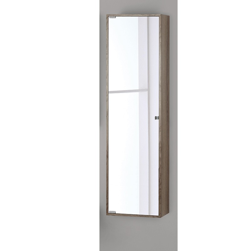 Pensile contenitore con anta a specchio colore pino bianco Pensile Contenitore in Nobilitato Con Anta a Specchio Color Pino Bianco 120x33 cm