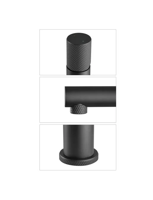 Set Miscelatori Lavabo Alto E Bidet GEMINI - Nero Opaco - Acciaio Inox - Senza Leva
