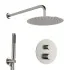 Set doccia incasso satinato con soffione 30 e kit doccia completo Gemini