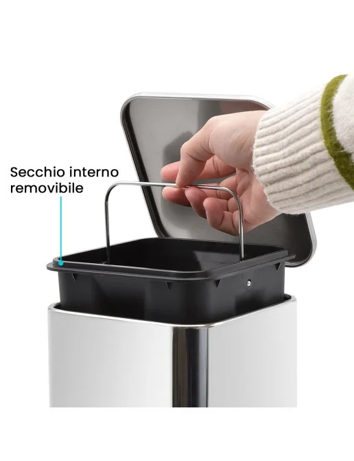 Pedale Metallico Per Bidone Della Spazzatura | Attivatore A Piede Per Cestini Esterni - Foto 13