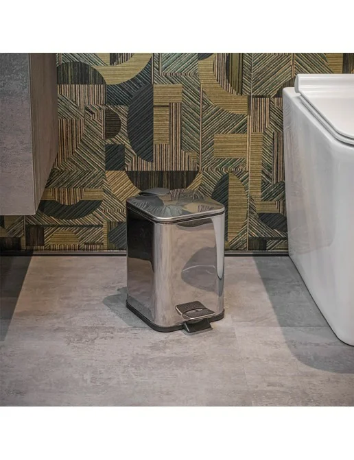 Asixxsix Cestino da bagno sottile con coperchio, Cestino per rifiuti piccoli da 1,3 galloni con spazzolino e supporto, Secchio interno rimovibile per