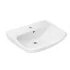 Lavabo con colonna 60 cm monoforo in ceramica lucida Ginevra