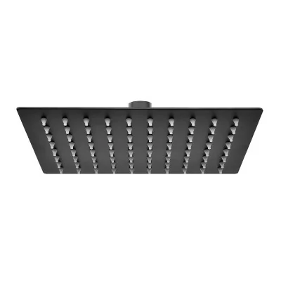 Soffione doccia rettangolare 30x20 cm nero opaco in acciaio inox