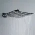 Soffione doccia rettangolare 30x20 cm nero opaco in acciaio inox