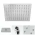 Set doccia cromato con braccio soffione quadrato 40x40 e kit doccia 