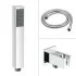 Set doccia cromato con braccio soffione quadrato 40x40 e kit doccia 