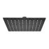 Soffione doccia quadrato 40x40 cm nero opaco in acciaio inox