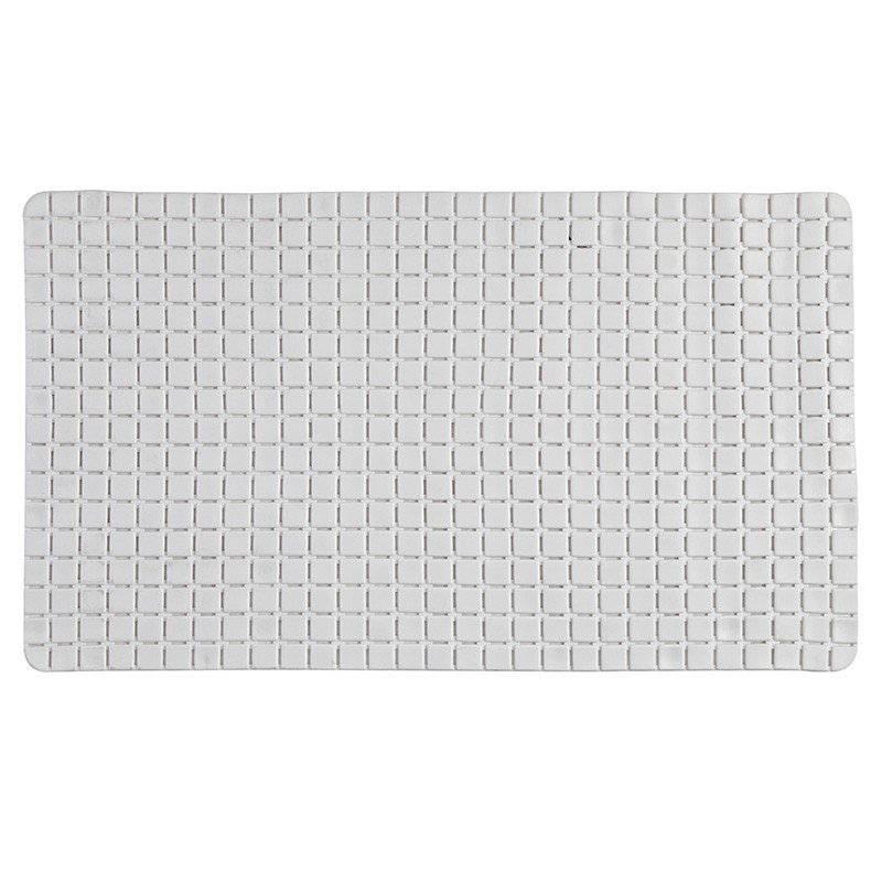 Tappeto antiscivolo Bianco Tappeto Antiscivolo In PVC Per Doccia Mosaico Bianco 40x70 cm