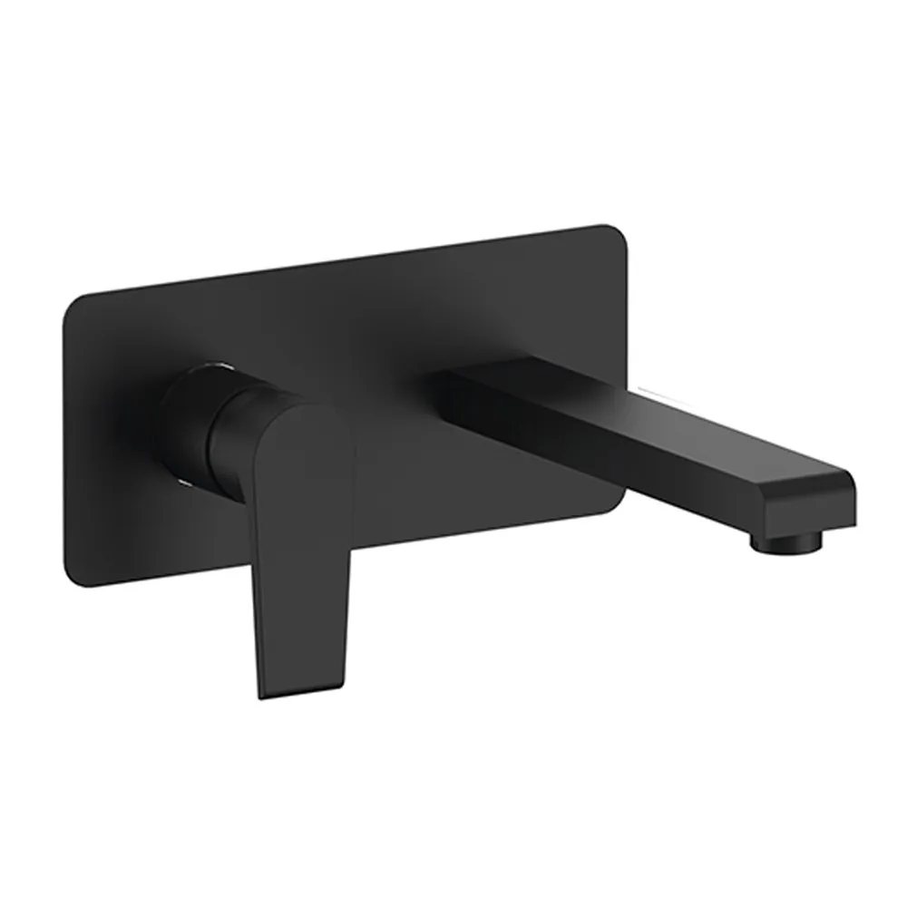 Image of Miscelatore lavabo a muro Mariani serie Artic in ottone nero opaco