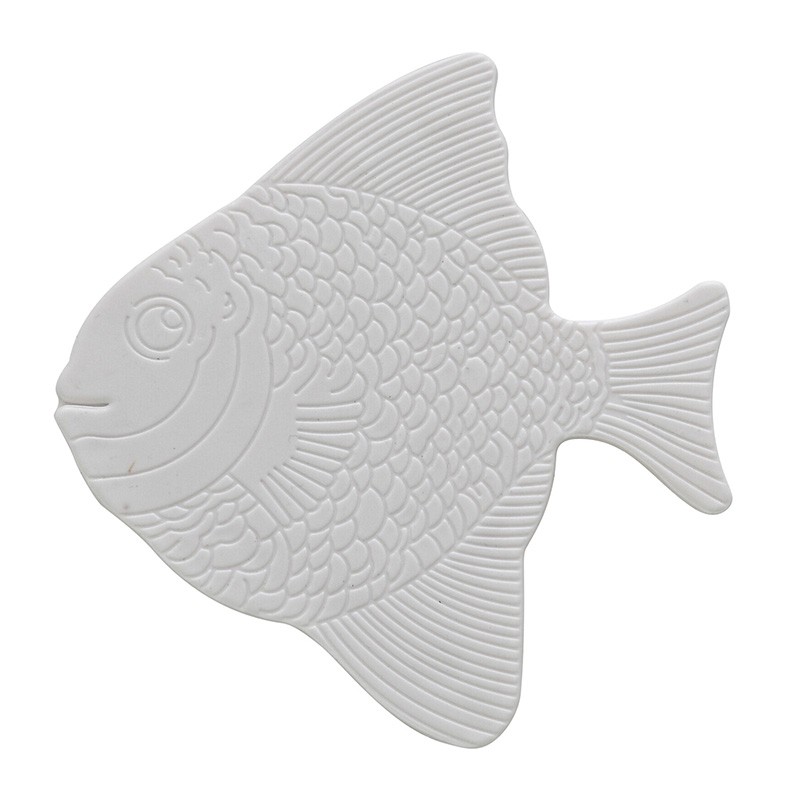 Set con 5 Formine Antiscivolo in PVC di colore Bianco a forma di Pesce Set 5 Pezzi Formine Antiscivolo in PVC Bianco Pesce