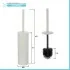 Portascopino bianco opaco con setole nere in silicone e secchio interno