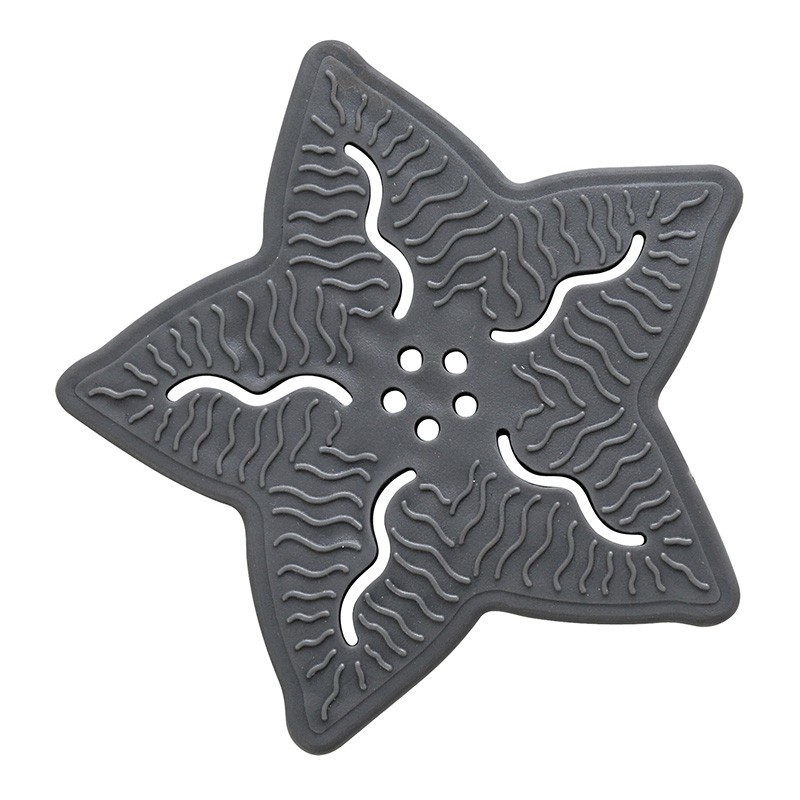 Set 5 Pz Formine Antiscivolo in PVC Grigio Stella Set 5 Formine Antiscivolo per Doccia in PVC Grigio Stella