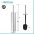 Portascopino tondo slim in acciaio inox 304 setole nere e secchio estraibile