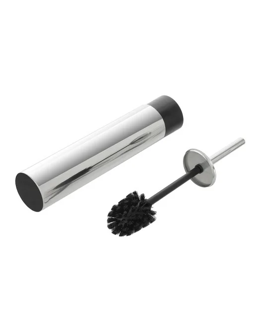 FIISAYL Scopino e Portascopino per WC, Scopettino WC con Maniglia e Base in Acciaio Inox, Argento