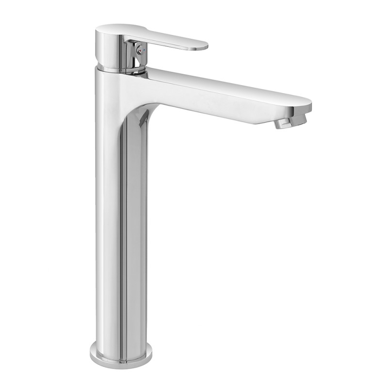 Miscelatore lavabo alto cromato completo di piletta click clack Zoe 