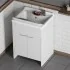 Mobile lavatoio 60x50 cm vasca in resina con asse e kit di scarico 