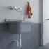 Pilozzo sospeso grigio 50x34 cm per esterno in resina con portasapone