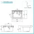 Lavatoio a muro 42x34 cm in resina bianca completo di kit di scarico