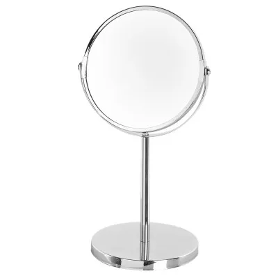 Specchio Beauty in Acciaio Cromato da Appoggio con Doppio Specchio