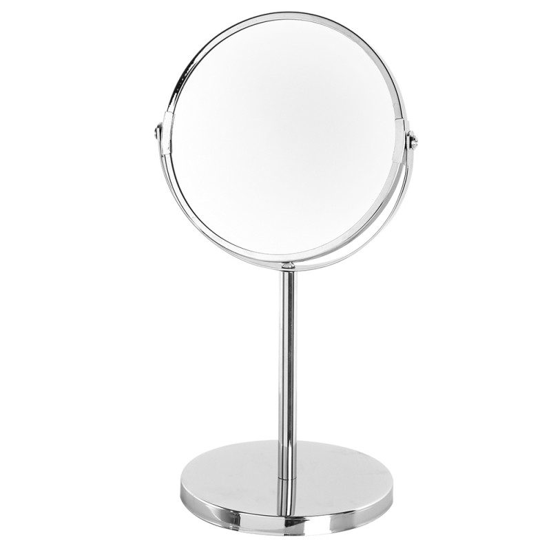 Specchio Beauty in Acciaio Cromato da Appoggio con Doppio Specchio Specchio makeup e Ingranditore Acciaio Cromato da Appoggio con Doppio Specchio