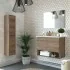Mobile bagno sospeso 80 cm 2 ante serie Oasi rovere con specchio e pensile