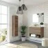 Colonna bagno sospesa H. 140 cm 2 ante serie Oasi rovere in kit di montaggio