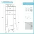 Scaffale per lavatrice bianco con 3 ripiani in acciaio in kit di montaggio