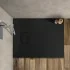 Piatto doccia 80x90 in resina nero effetto pietra riducibile Agorà
