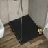 Piatto doccia 80x90 in resina nero effetto pietra riducibile Agorà
